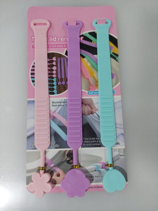 Silicone Toilet Seat Lifter - 3 Pcs (Random Color) - Image 10