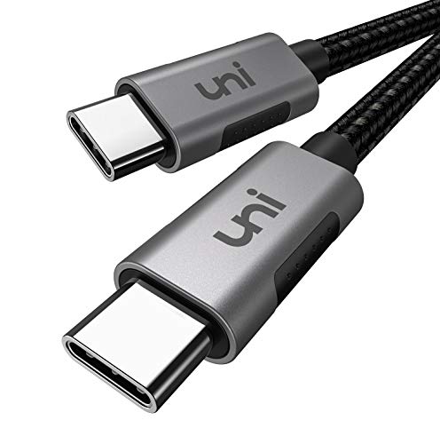 uni USB C to USB C Cable 100W 10ft Long USB Type C 5A Fast Charging Nylon Braided Cord Compatible with MacBook Pro 2021, 2020, 2019, iPad Pro 2021, Dell XPS 15 13 and More